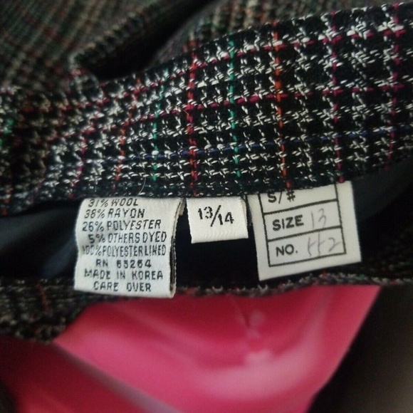 En Avance 2 Piece Multicolor Plaid Wool Skirt Suit - Picture 3 of 3